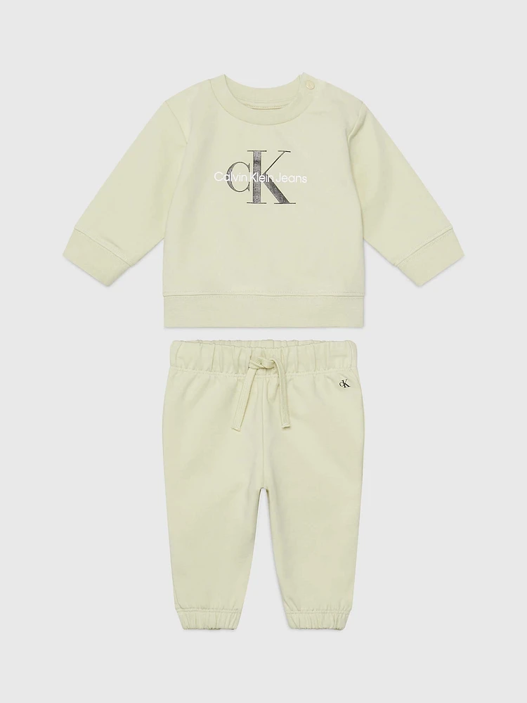 Set Calvin Klein de Pijama con Pantalón Bebé Beige