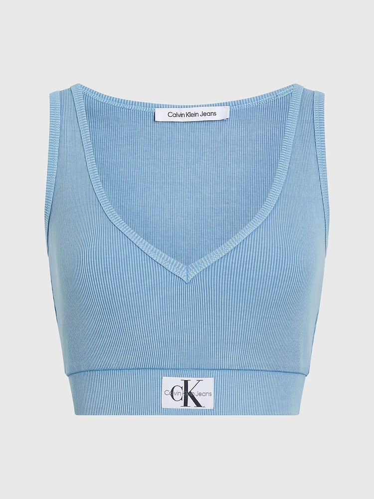 Top Calvin Klein Deslavado Mujer Azul