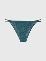 Tanga Calvin Klein Sheer Marquisette Lace Mujer Verde