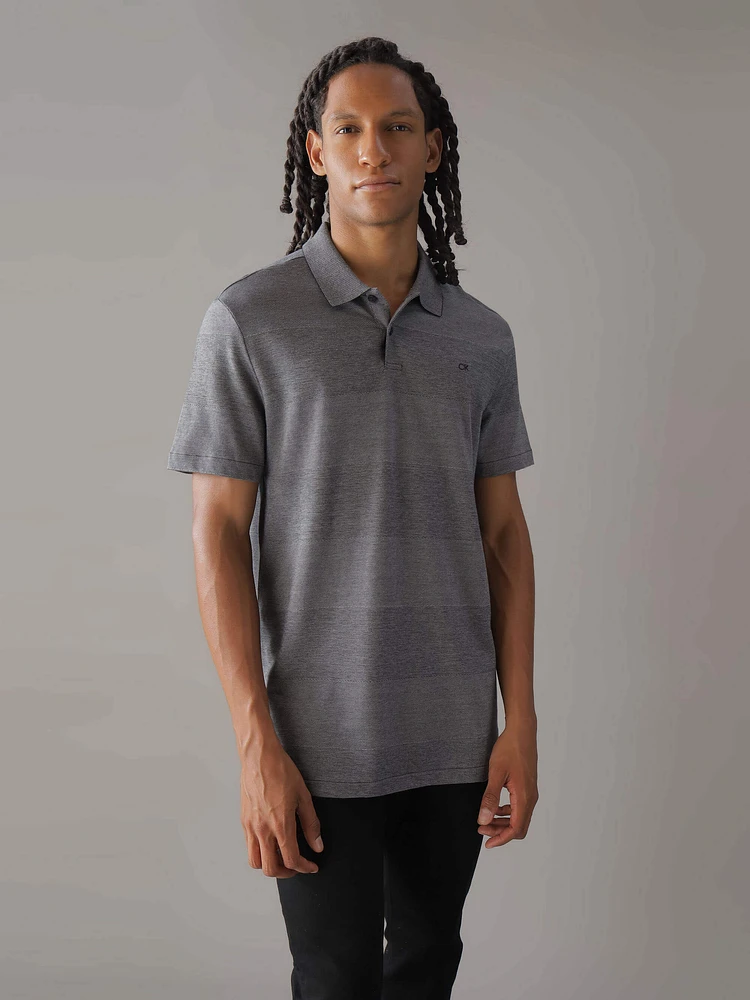 Polo Calvin Klein con Franjas Jaspeadas Hombre Gris