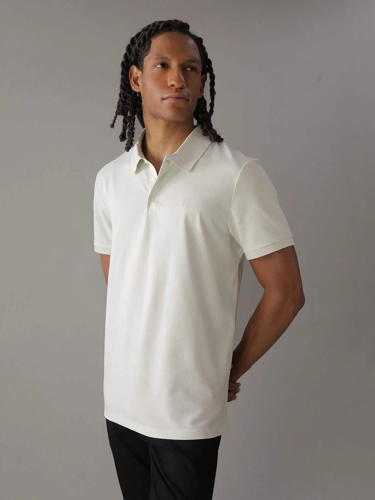 Polo Calvin Klein con Monograma Hombre Gris