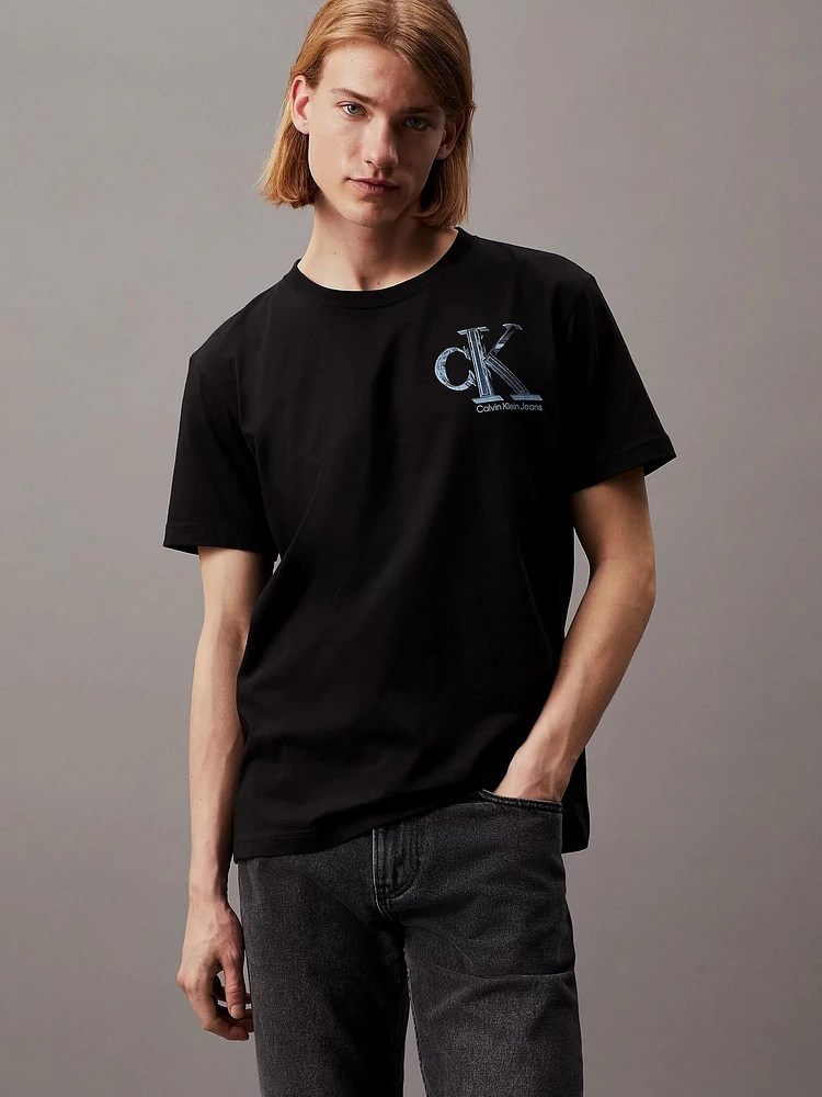 Playera Calvin Klein Monograma Diseño Hombre Negro