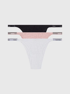 Tanga Calvin Klein Dipped String Paquete de 3 Mujer Multicolor