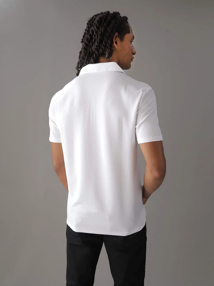 Polo Calvin Klein con Logo en Franja Hombre Blanco