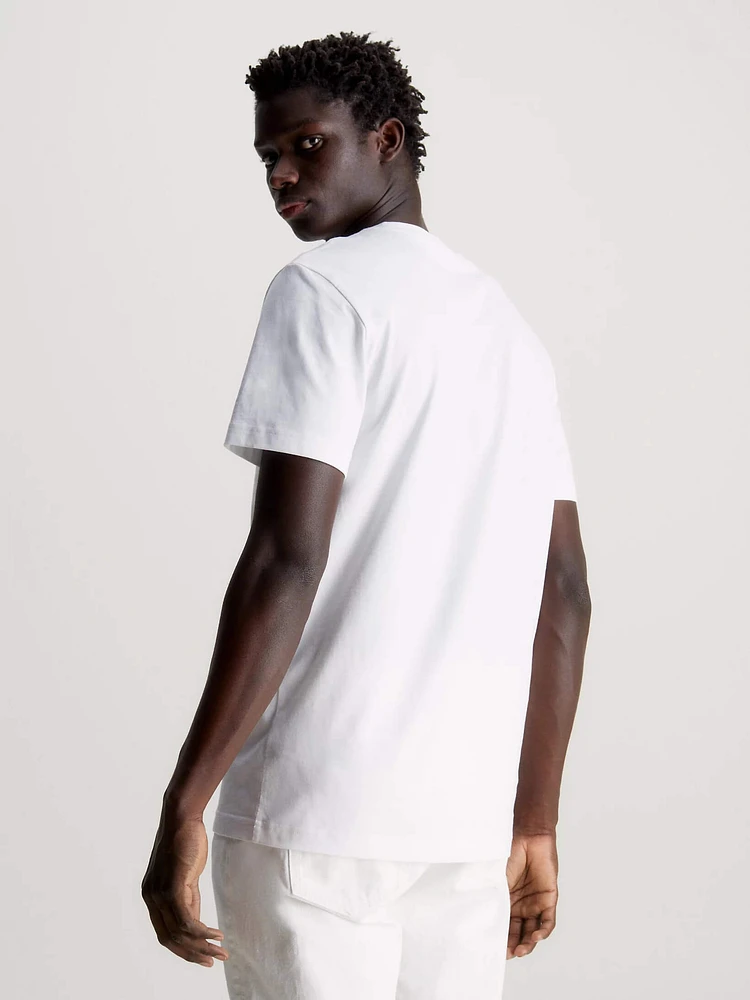 Playera Calvin Klein Diseño Estampado Hombre Blanco