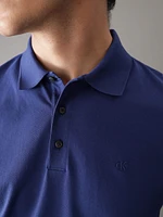 Polo Calvin Klein con Monograma Bordado Hombre Azul