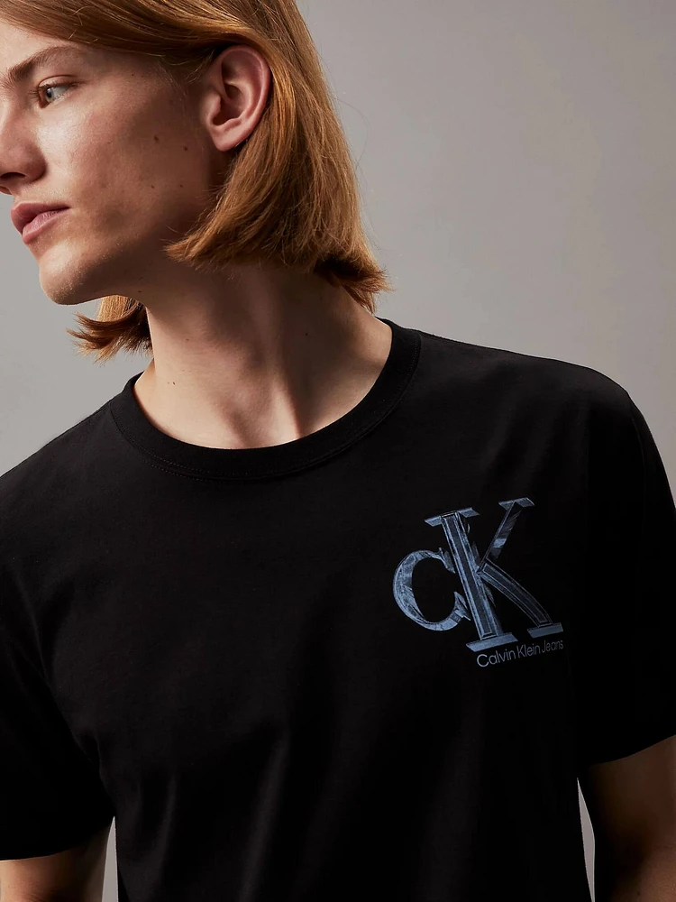 Playera Calvin Klein Monograma Diseño Hombre Negro