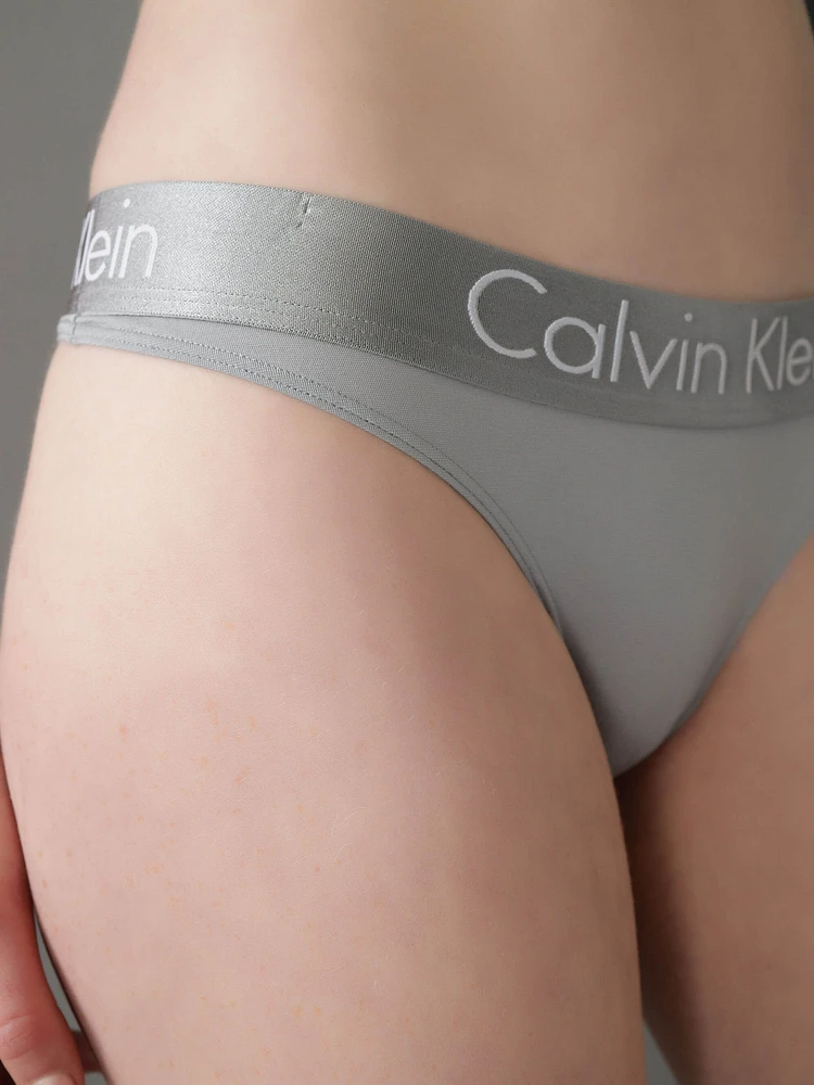 Tanga Calvin Klein con Logo Mujer Gris