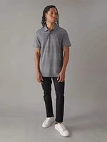 Polo Calvin Klein con Franjas Jaspeadas Hombre Gris