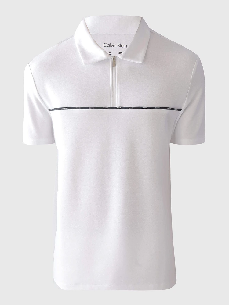 Polo Calvin Klein con Logo en Franja Hombre Blanco