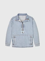 Chamarra Calvin Klein Denim Deslavado Niño Azul