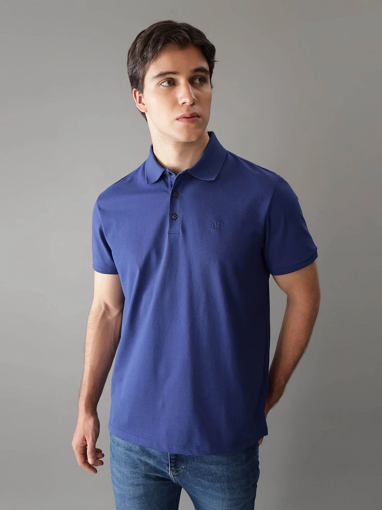 Polo Calvin Klein con Monograma Bordado Hombre Azul