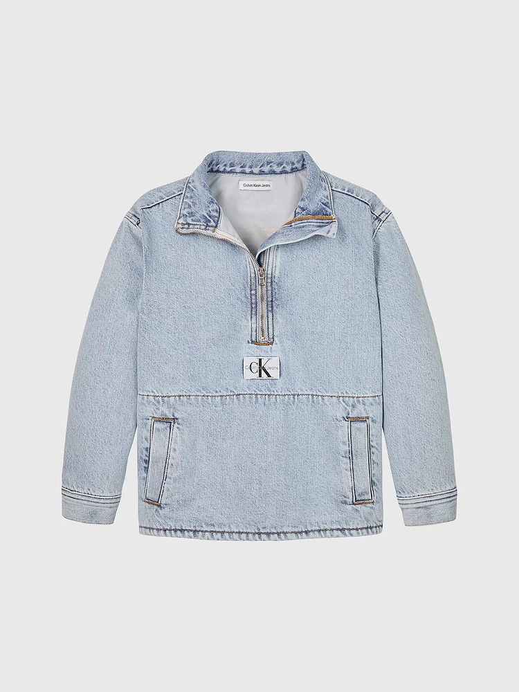 Chamarra Calvin Klein Denim Deslavado Niño Azul