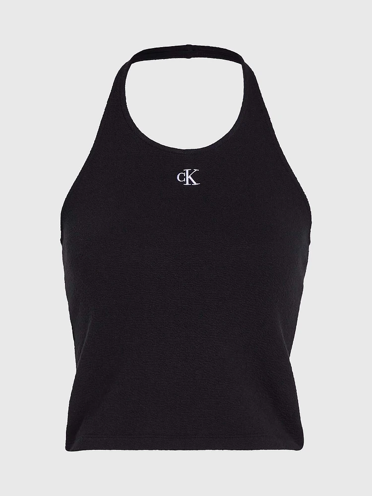 Top Calvin Klein Afelpado Mujer Negro