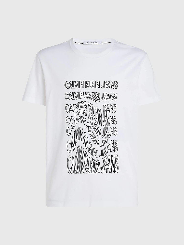 Playera Calvin Klein Diseño Estampado Hombre Blanco