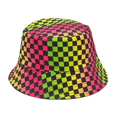 OMBRE CHECKERED BUCKET HAT