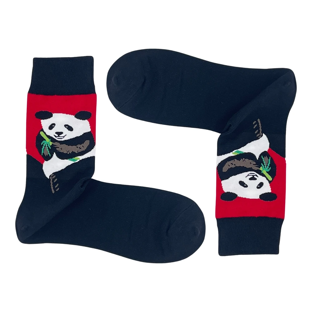 PANDA EATING BAMBOO- RED