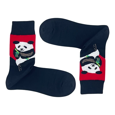 PANDA EATING BAMBOO- RED