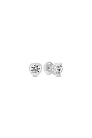 Green Leaf Lab Grown Diamond Earrings 14K White Gold Half Moon Collection Screwback studs- .50ct