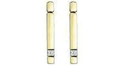 10K Yellow Gold Canadian Diamond (0.14 ct T.W.) Bar Earrings