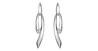 10K White Gold Canadian Diamond (0.10ct T. W) Dangle Earrings