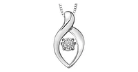 10K White Gold Pulse Diamond (0.02 ct. T.W.) Elongated Necklace