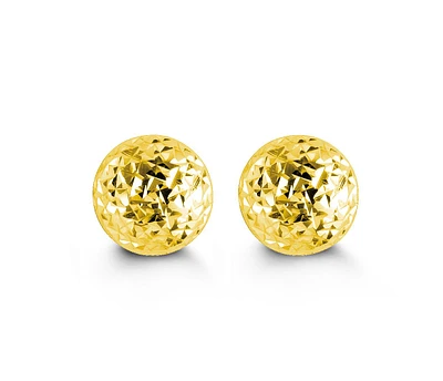 7mm Diamond Cut Ball Studs in Gold