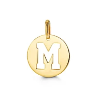 Letter "M" Pendant Yellow Gold