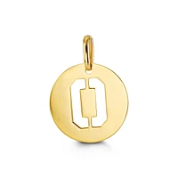 Letter "O" Pendant Yellow Gold