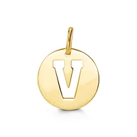 Letter "V" Pendant Yellow Gold