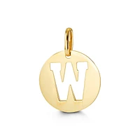 Letter "W" Pendant Yellow Gold