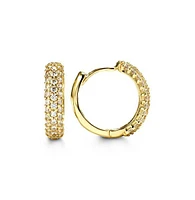 C.Z Pave Yellow Gold Huggies