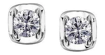 10K White Gold Canadian Diamond (0.15 ct T.W.) Tension Set Studs