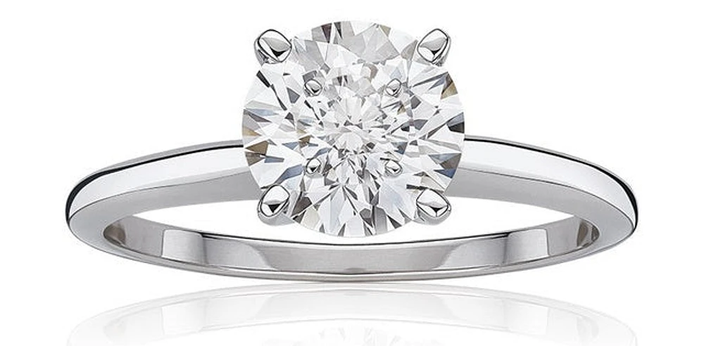 ct T.W.-14K Gold Lab Round Diamond Solitaire Engagement