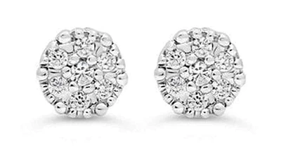 0.08 ct T.W Cluster Diamonds 10K Gold Studs