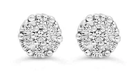 0.08 ct T.W Cluster Diamonds 10K Gold Studs