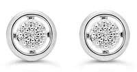 0.05 ct T.W Diamond Pave Circle 10K White Gold Studs