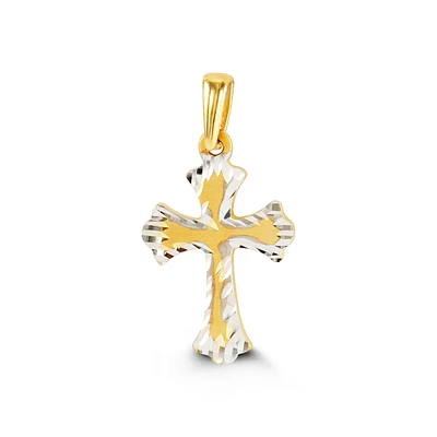 10K Two Tone Gold Faith Charm Pendant (Model BEL-03103)