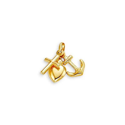 10K Gold Faith Charm Pendant (Model BEL