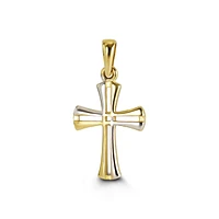 10K Two Tone Gold Faith Charm Pendant (Model BEL-3130A)