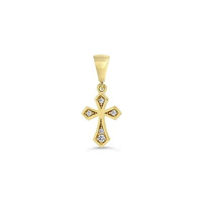 10KT Gold Cross with CZs (Model BEL