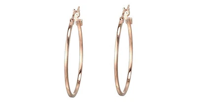 SS ELLE "HOOPS" ROSE GOLD PLATED (40MIL) 35MM SQURE TUBE HOOP