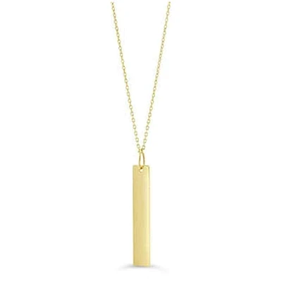 10K Gold Vertical Engravable Tag Necklace