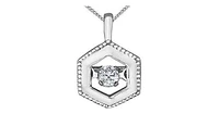 10K White Gold Canadian Pulse Diamond (0.04 ct T.W.) Hexagon Necklace