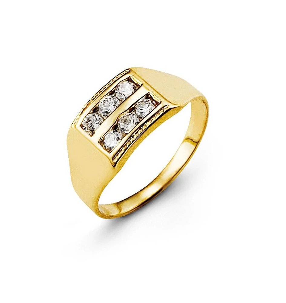 Baby CZ 6 Stones Yellow Gold Ring