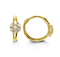 Baby Cluster CZ Flower in 14K Gold Huggies