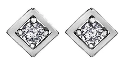 10K White Gold Diamond (0.08 ct. T.W.) Outline Studs