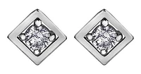 10K White Gold Diamond (0.08 ct. T.W.) Outline Studs