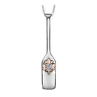 Sterling Silver & 10K Rose Gold Canadian Diamond (0.08 ct T.W.) Necklace