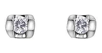 10K White Gold Diamond (0.06 ct. T.W.) Rounded Tension Studs